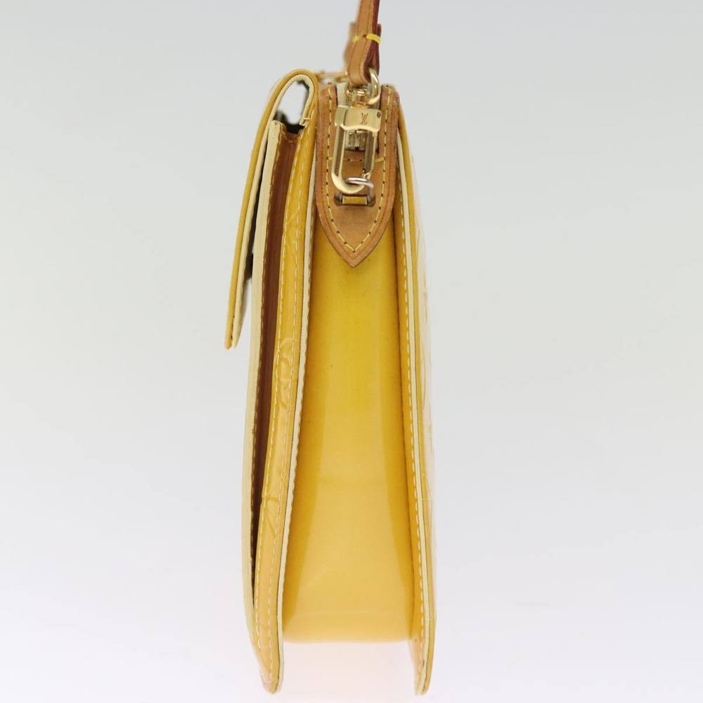 LOUIS VUITTON Monogram Vernis Motto Pouch Lime Yellow M91059 LV Auth 75874 - Picture 4 of 16